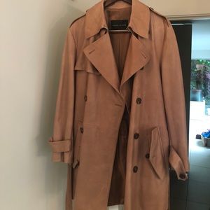 RALPH LAUREN BLACK LABLE LEATHER TRENCH COAT